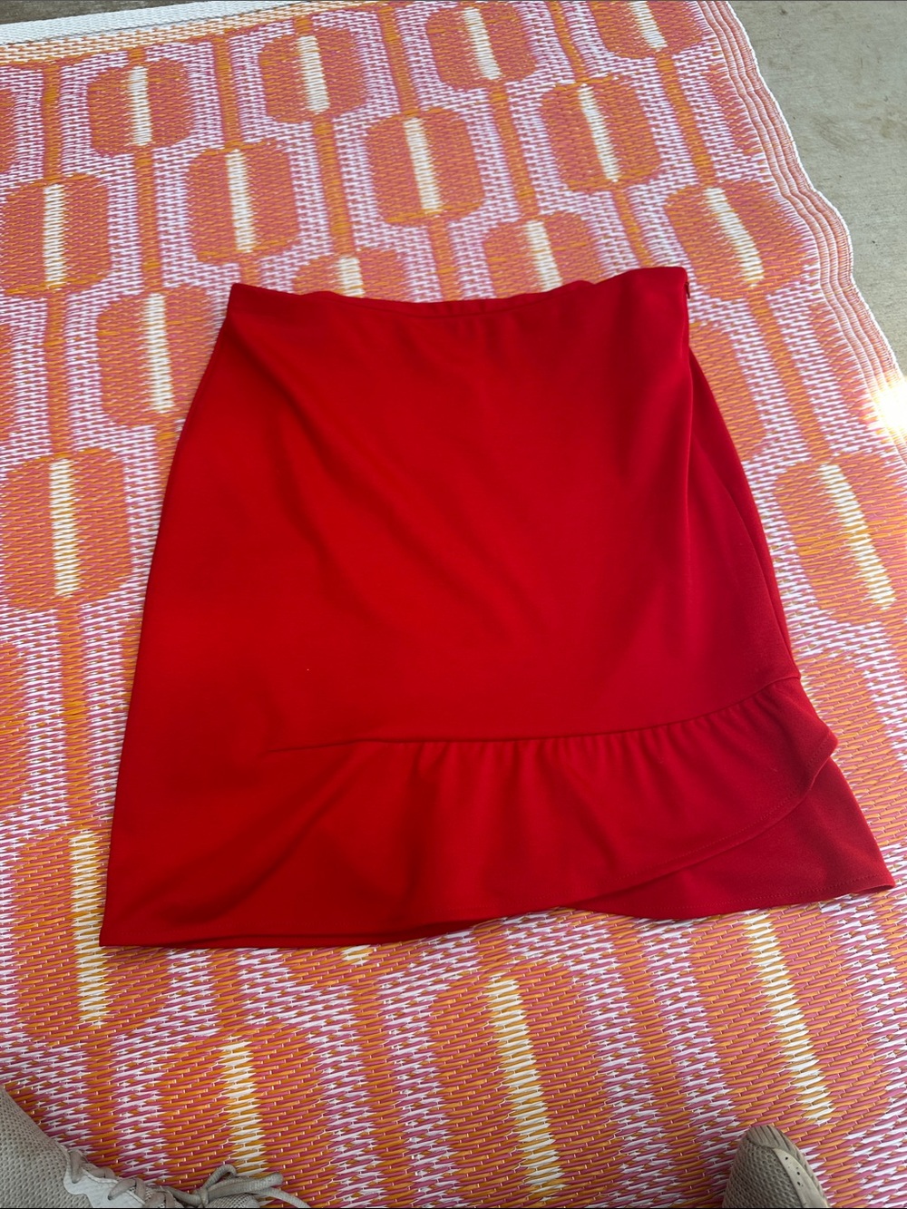 The Limited Bright Red Mini Skirt with Flared Hem